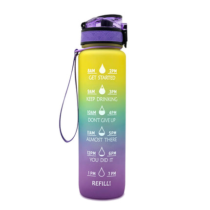 Plastic bottle frosted gradient bouncing cup water bottle sports bottle space cup travel cup - Wnkrs