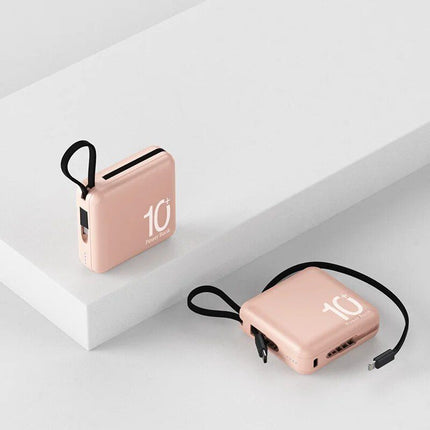 Ultra-Compact 10000mAh Dual-Cable Power Bank - Wnkrs