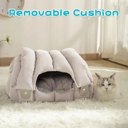 Cómoda cama cueva arqueada para gatos