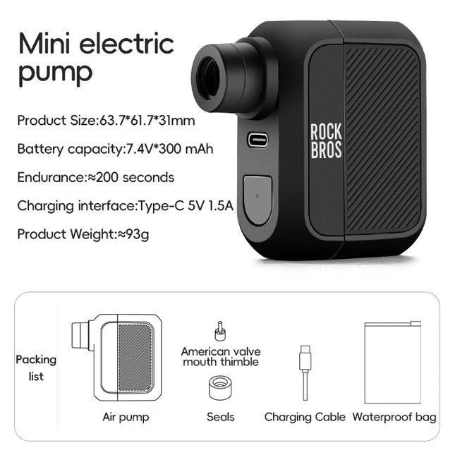 Mini pompe à vélo électrique portable 100 PSI