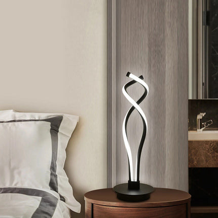 Modern Black LED Spiral Table Lamp - Wnkrs