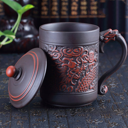 Chinese Embossed Dragon And Phoenix Tea Cup - Wnkrs