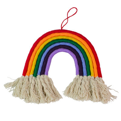 Colorful tapestry rainbow hand-woven hanging tassels - Wnkrs