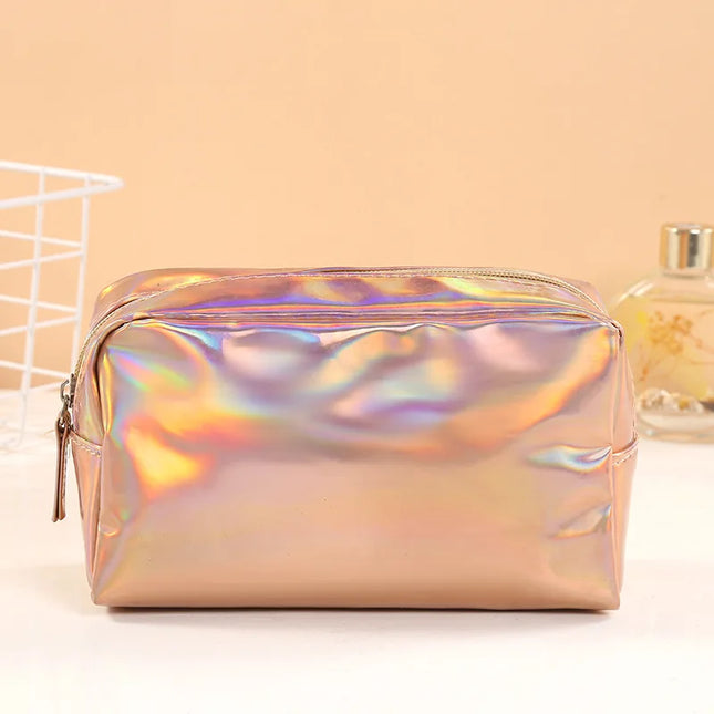 Bolsa de maquillaje láser de color sólido