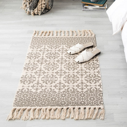 Simple Cotton Linen Small Floor Mat - Wnkrs