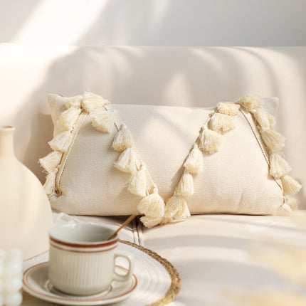 Pillowcase Tufted Pillow Solid Color Cover Waist Cushion - Wnkrs