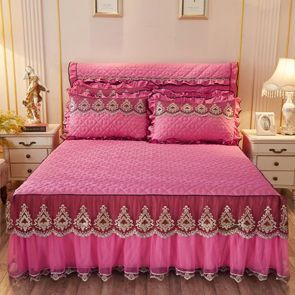 Quilted Lace Bed Skirt Thickened Plus Cotton Bedspread Single Piece Simmons Bed Cover Bed Circumference 1.8m Bed - Wnkrs