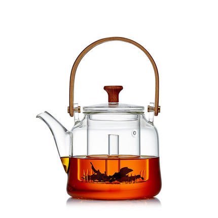 Japanese Style Glass Bamboo Handle Teapot Kettle - Wnkrs