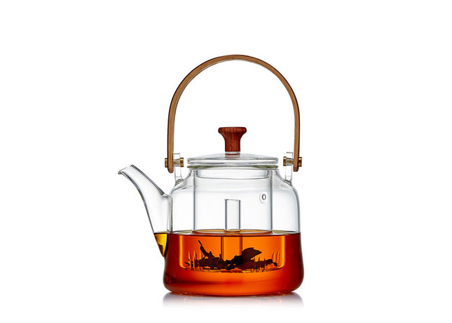 Japanese Style Glass Bamboo Handle Teapot Kettle - Wnkrs