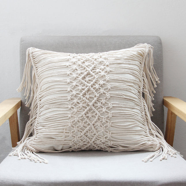 Cotton Rope Hand-woven Tassel Pillow Model Room Hotel Pillow Bohemian Pillow Tapestry - Wnkrs