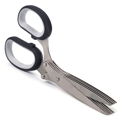 Herb Scissors With Multi Blades Stainless Steel Fast Cutting Shear Kitchen Tool - Wnkrs