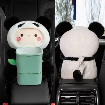 Plush Cartoon Car Tissue Holder & Armrest Organizer - Wnkrs