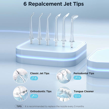 Hydropulseur portable à 5 modes avec chargement USB Type-C et réservoir de 300 ml