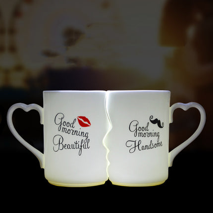 Couple Cup Ceramic Coffee Kiss Mug Creative Valentine's Day Gift - Wnkrs