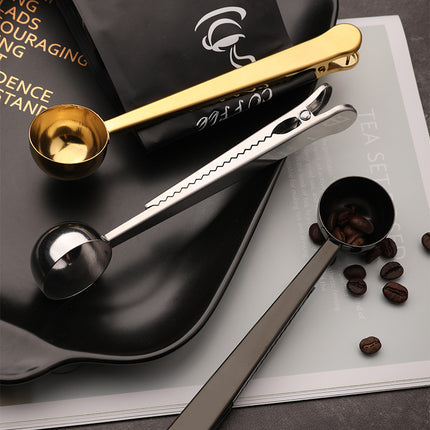 Stainless Steel Coffee Scoop with Clip