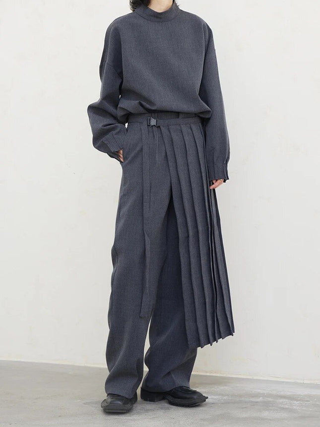 Sweat-shirt plissé Pantalon large