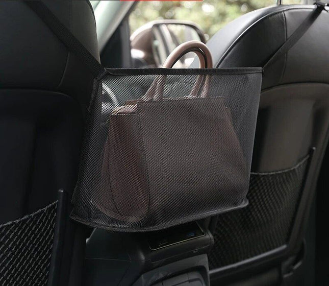 High-Capacity Car Seat Organizer with Pet Barrier – Luxe Leather Storage Pouch - Wnkrs