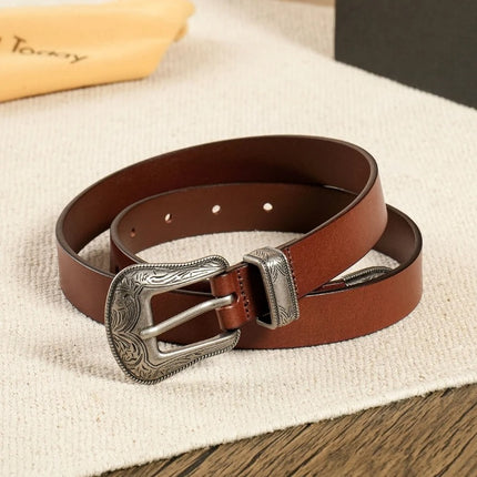 Ceinture élégante en cuir véritable pour femme