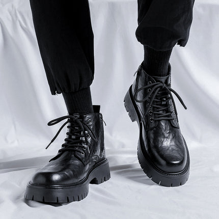 Bottines en cuir vintage pour hommes