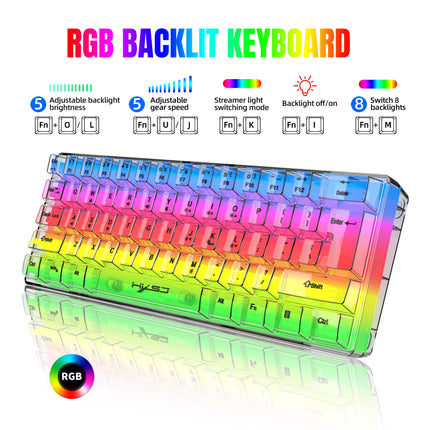 Teclado para juegos con cable RGB compacto al 60 %