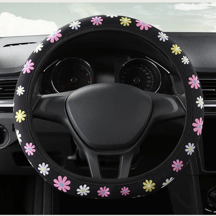 Floral Print 38CM Anti-Slip Steering Wheel Cover - Wnkrs