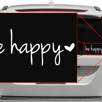 Waterproof 'Be Happy' Vinyl Decal Sticker for All Surface Decoration - Wnkrs