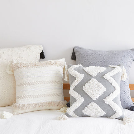 Nordic Moroccan tufted geometric tassel pillowcase - Wnkrs