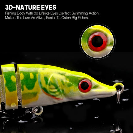 10cm 8.7g Mini Pike Crankbait Fishing Lure - Slow Sinking Artificial Swimbait for Pike, Bass, and More