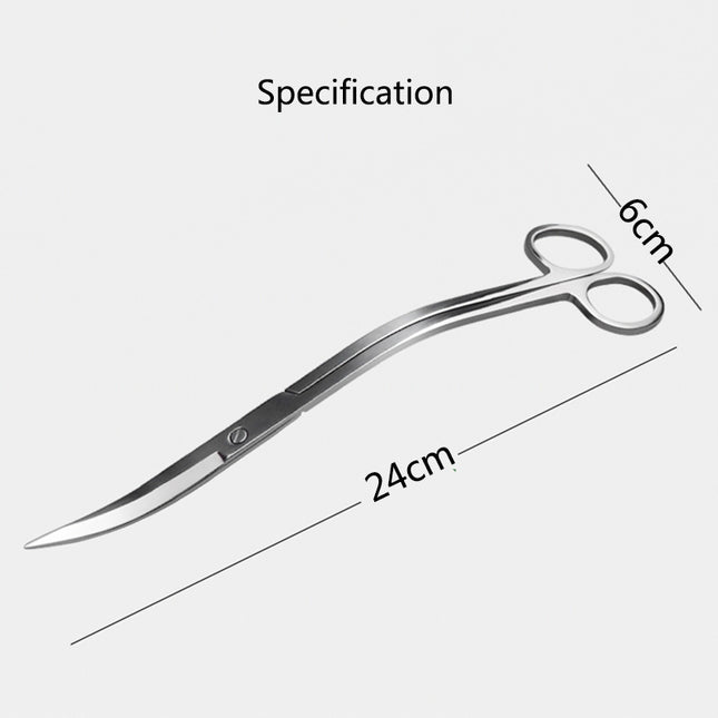 Ciseaux d'aquarium courbés en acier inoxydable de 24 cm