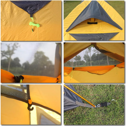 Tente de camping double couche ultralégère et imperméable avec jupe pare-neige