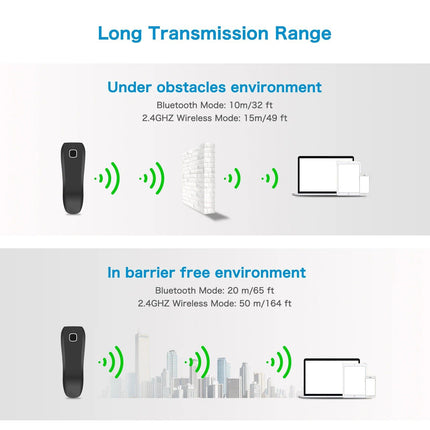 C750 Bluetooth QR (2D) Barcode Scanner - Wireless Pocket Scanner - Wnkrs