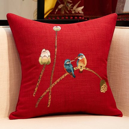 Chinese Embroidered Throw Pillow Sofa Cover Pillow Without Core - Wnkrs