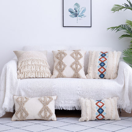 Tufted Throw Pillow Moroccan Fringed Waist Pillow Case - Wnkrs