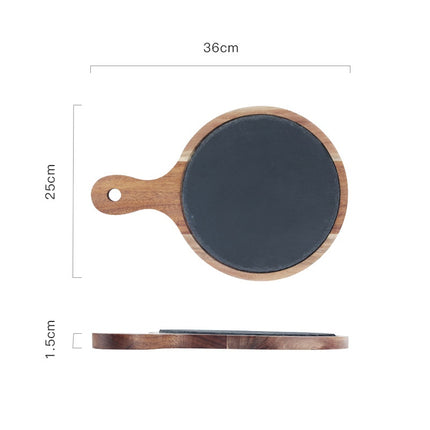 Black Wood Pizza Dish Wooden Plate - Wnkrs