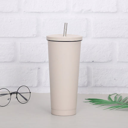 Creative Coffee Cup with Stainless Steel Straw Cup Insulation Cup - Wnkrs