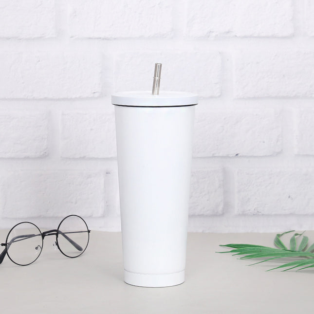 Creative Coffee Cup with Stainless Steel Straw Cup Insulation Cup - Wnkrs