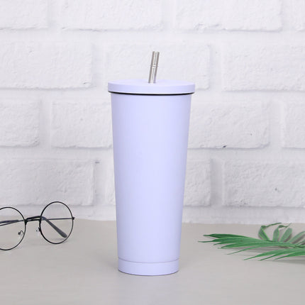 Creative Coffee Cup with Stainless Steel Straw Cup Insulation Cup - Wnkrs