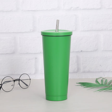 Creative Coffee Cup with Stainless Steel Straw Cup Insulation Cup - Wnkrs