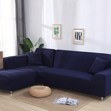 L-Shaped Sofa Solid Color High Elastic All-Inclusive Sofa Cover - Wnkrs