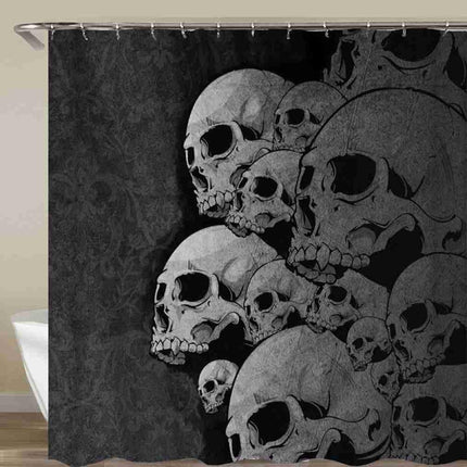 Skull Pattern Waterproof Shower Curtain Art Halloween Decoration Bathroom Curtain - Wnkrs