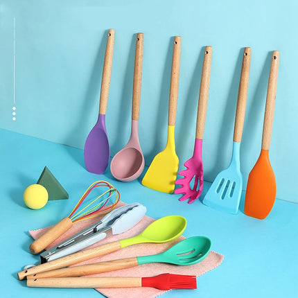 Silicone Kitchenware Cooking Utensils Set Heat Resistant Kitchen Non-Stick Cooking Utensils Baking Tools - Wnkrs