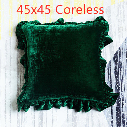 Cushion Lace Throw Pillow Solid Color Sofa Waist Pillow Bed Head Pillow Pillow Cover - Wnkrs