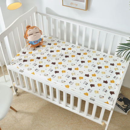 Cotton Crib Bed Sheet Urine-Proof Waterproof Breathable Bed Sheet Non-Slip Bed Cover - Wnkrs