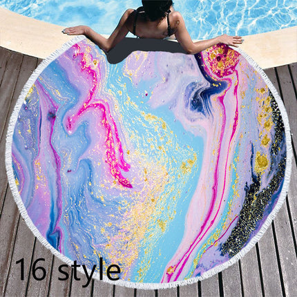 Round Printed Beach Towel Microfiber Bath Towel - Wnkrs