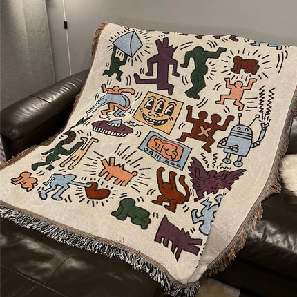 Keith Haring Graffiti Decoration Casual Blanket - Wnkrs