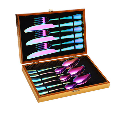 Stainless Steel Steak Cutlery Set Western Cutlery Cutlery Set Gift Box Wooden Box Cutlery - Wnkrs