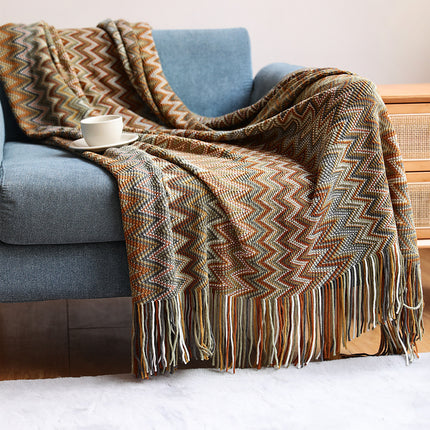 Bohemian Sofa Blanket Cross Border Knitting Blanket Office Nap Blanket Air Conditioning Blanket - Wnkrs