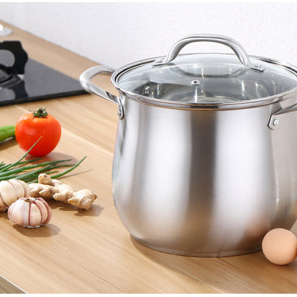 Household 304 Stainless Steel Soup Pot, Extra-high with Double Bottom and Thick Stew Pot Cookware Kitchen Pots Hot Pot 2.5-9L - Wnkrs