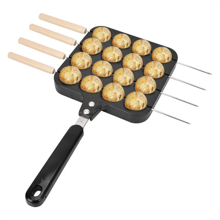 Household Hong Kong-Style Egg Waffle Pan Commercial Portable Gas Round Egg Waffle Machine Cake Cake Non-Stick Bakeware Baking Mold - Wnkrs