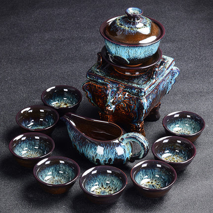 Kiln Stone Mill Lazy Anti-scalding Semi-gilt Silver Tea Set - Wnkrs